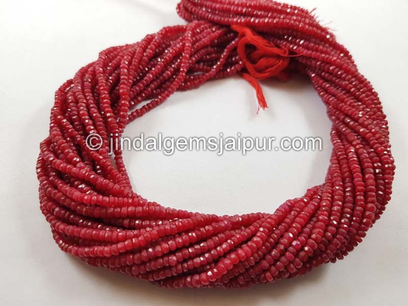 Ruby Faceted Roundelle Beads